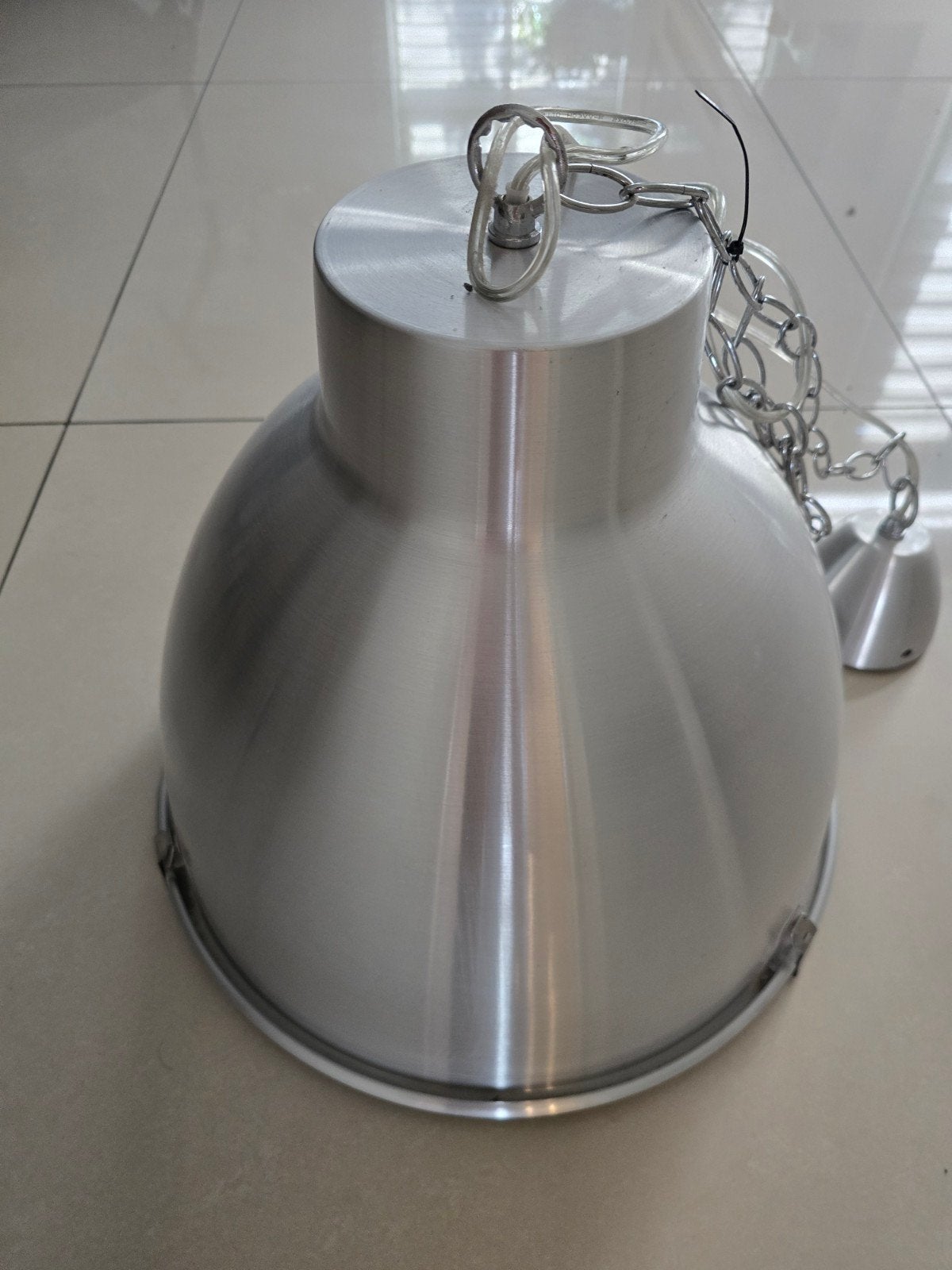 Robuuste ijzeren hanglamp - Industrieel design, Ophalen, Gebruikt, E27 (groot), Metaal