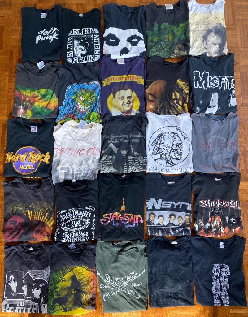 2000 Vintage Band T-shirts! Nieuwendijk 24 in Amsterdam!, Kleding | Heren, T-shirts, Ophalen, Overige kleuren, Overige maten, Zo goed als nieuw