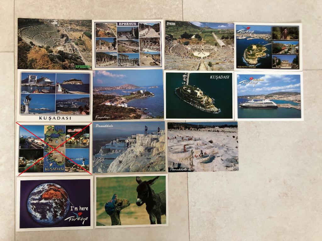 Kaarten Turkije - Ephesus - Kusadasi - Pamukkale, 12 stuks, Ophalen of Verzenden, 1980 tot heden, Ongelopen, Overige thema's