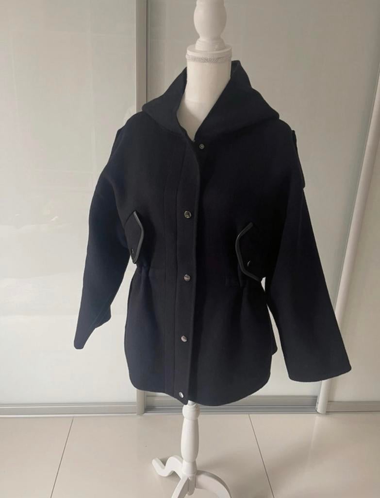 Maje wollen jas mantel donkerblauw maat 1/s, Ophalen of Verzenden, Nieuw, Maat 36 (S), Blauw
