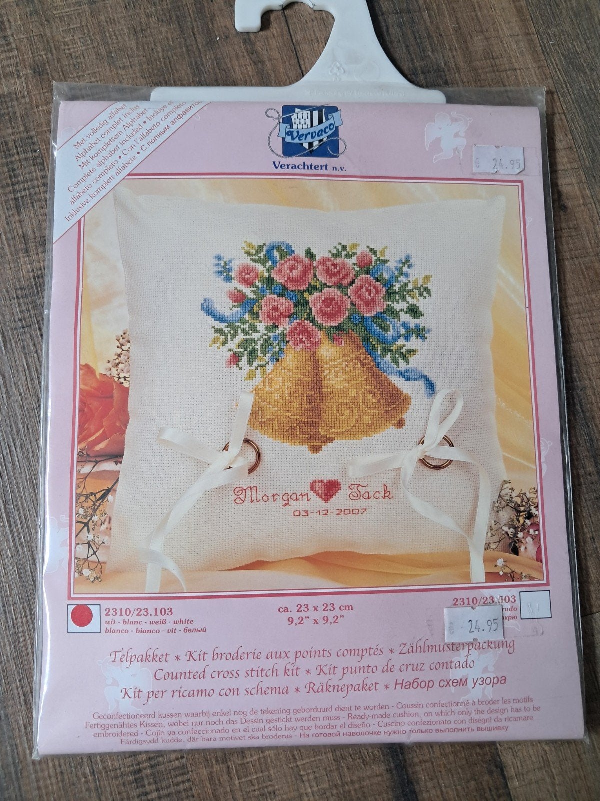 Verachtert Borduurpakket Trouwkussen Ringen, Ophalen of Verzenden, Nieuw, Handborduren, Borduurpakket