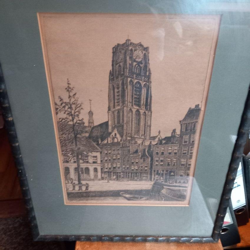 ROTTERDAM, Ophalen of Verzenden, 50 tot 75 cm, Schilderij