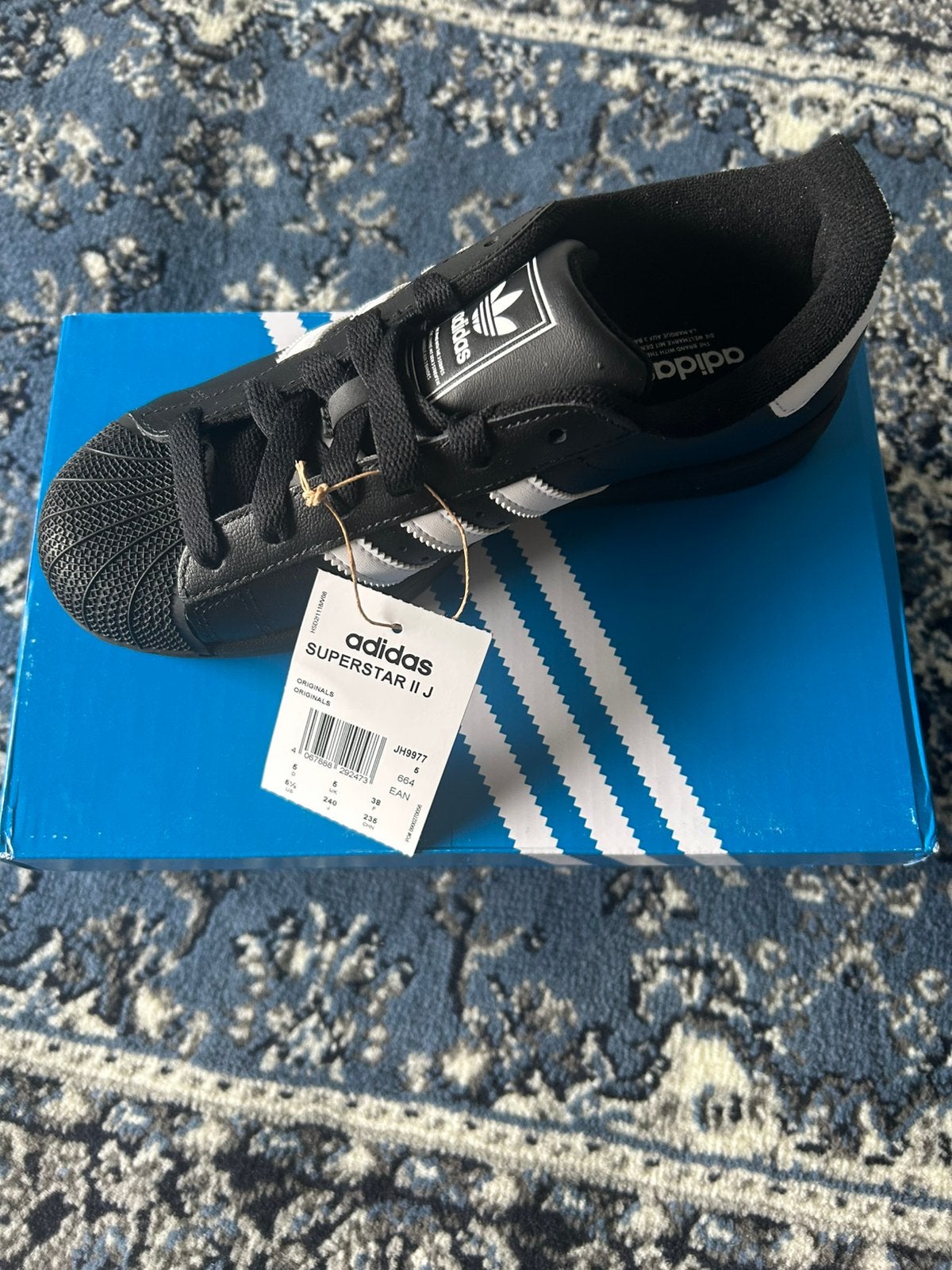 Adidas Superstar II zwart/wit gestreept maat 38 Nieuw, -, Zwart, -, Nieuw