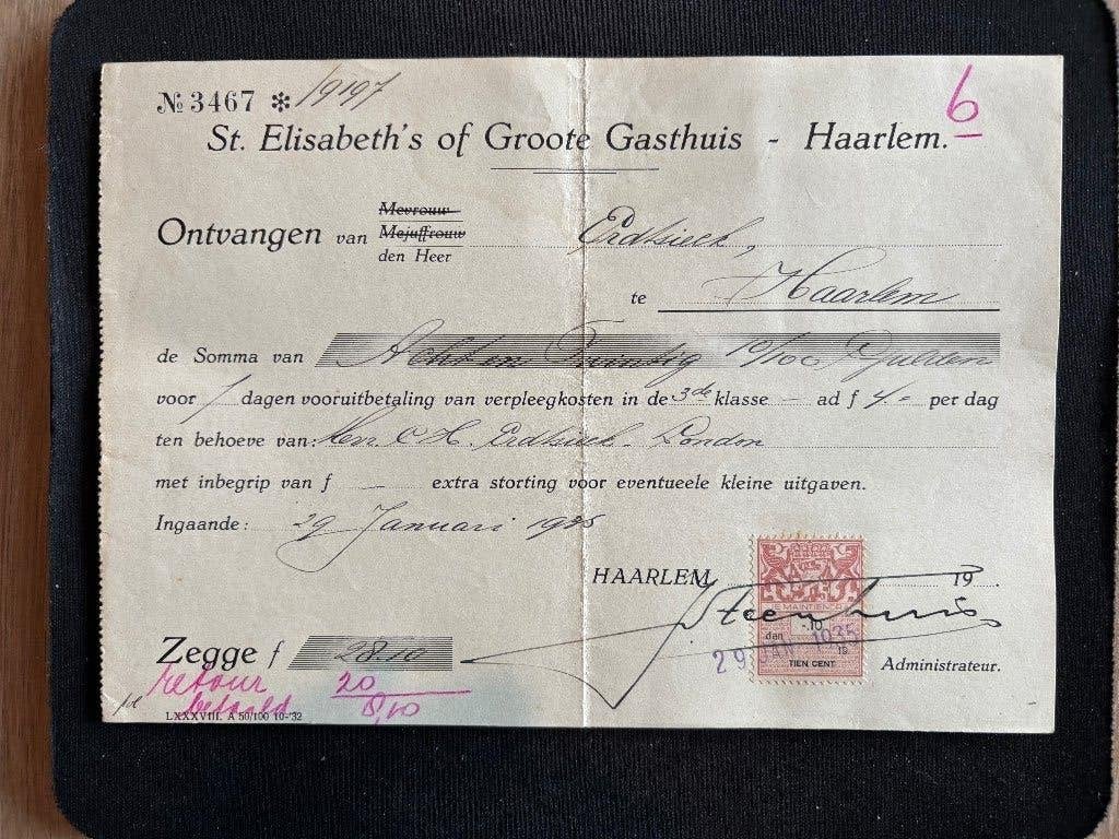Fiscaal Document Haarlem (1925) – Met 10c Belastingzegel, Verzenden, Overige typen