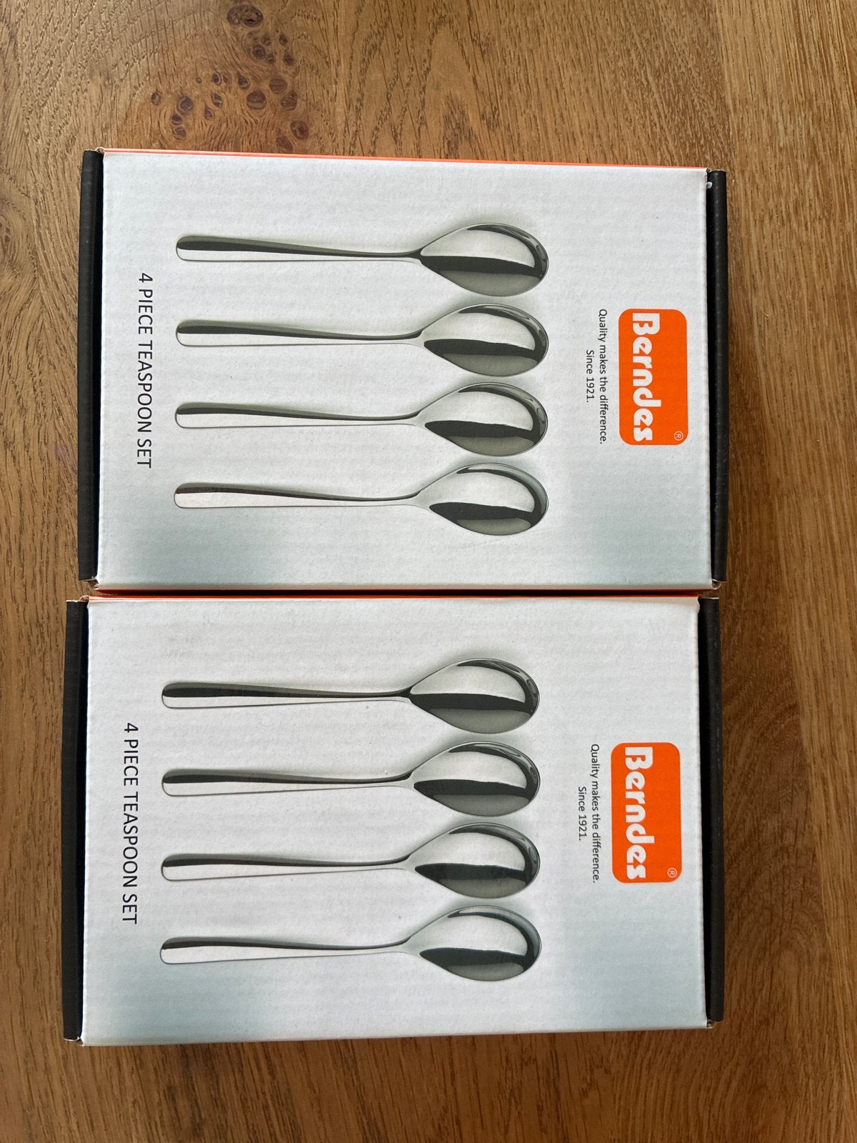 Berndes theelepels - 2 sets van 4 stuks, Los bestek, Nieuw, Rvs of Chroom, Theelepel