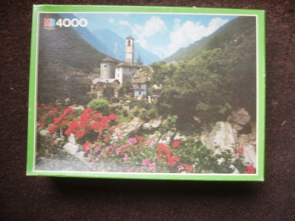 MB puzzel Lavertezzo Zwitserland 4000 stukjes, Ophalen of Verzenden, Meer dan 1500 stukjes, Gebruikt, Legpuzzel