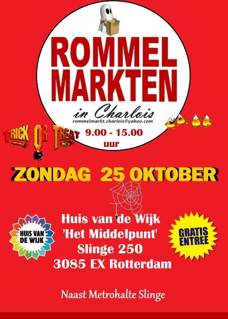 Rommelmarkt 25 oktober Rotterdam Charlois, Slinge 250, Drie personen of meer
