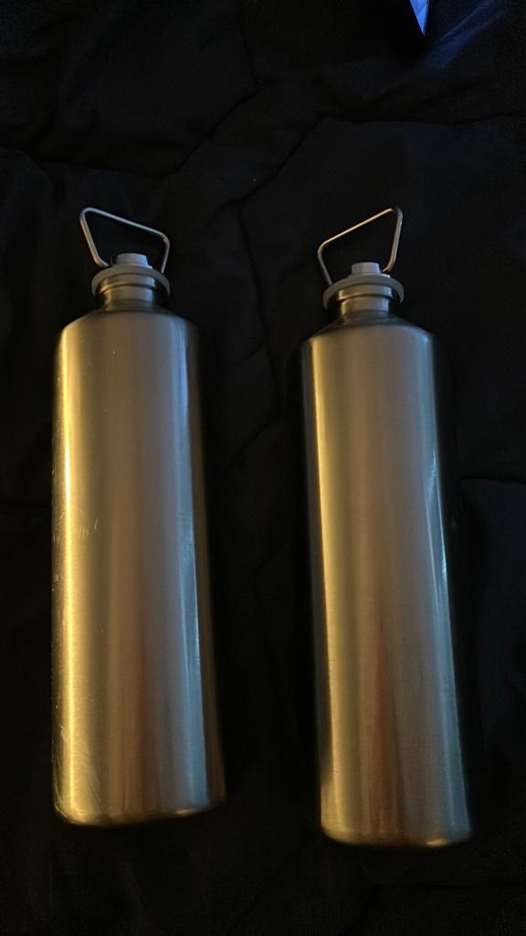 Set van 2 RVS Kruiken voor Babybedje of Warmte, Kinderen en Baby's, Ophalen, Gebruikt
