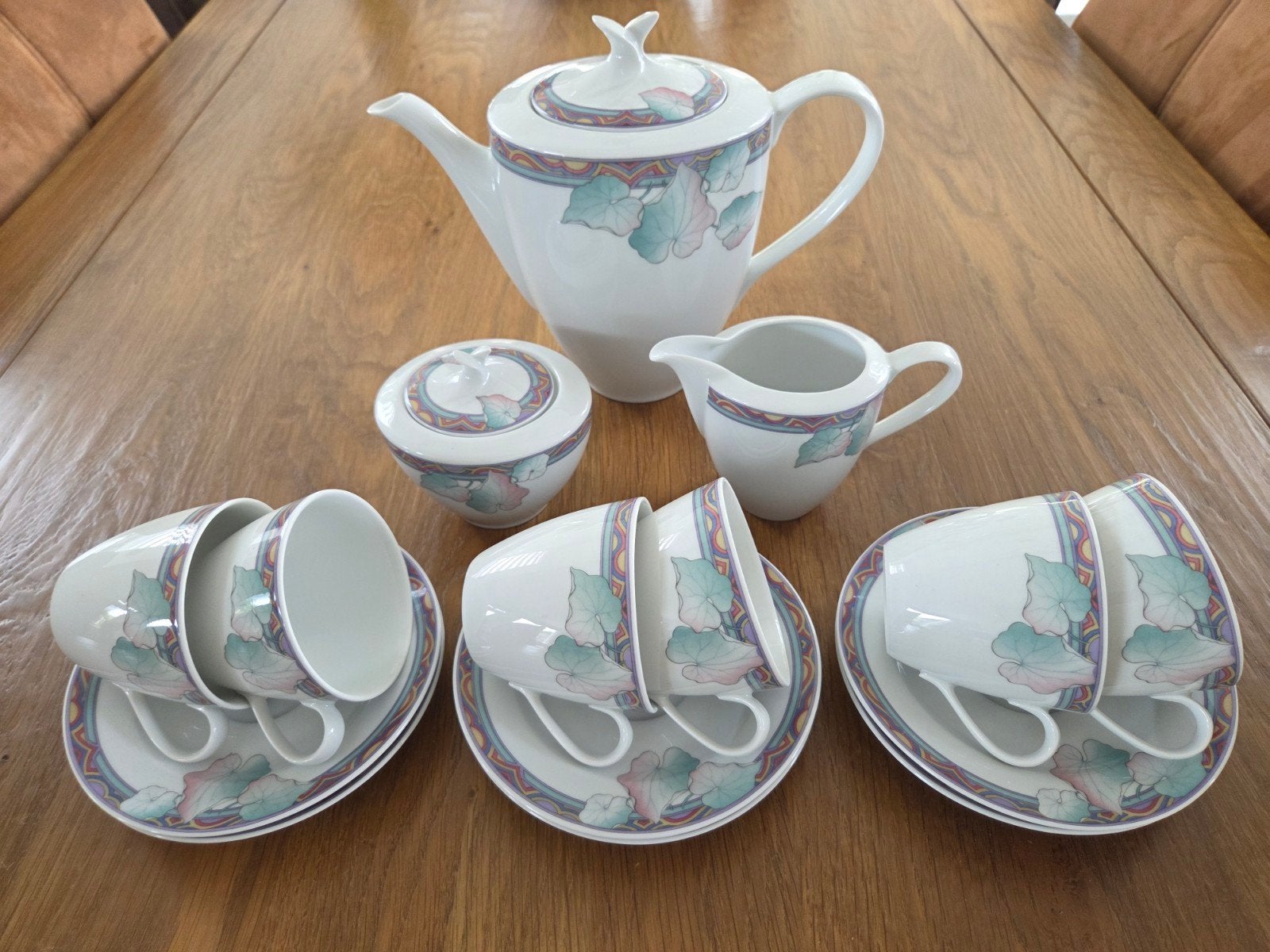 6-persoons porseleinen koffie servies, Overige merken, Klassiek, Ophalen of Verzenden, Zo goed als nieuw