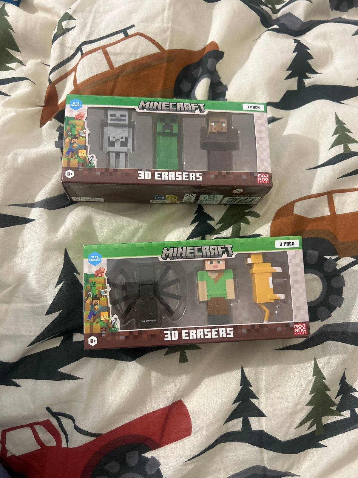 Minecraft 3D Gummen - 2 sets van 3 stuks, Ophalen of Verzenden, Nieuw, Jongen of Meisje