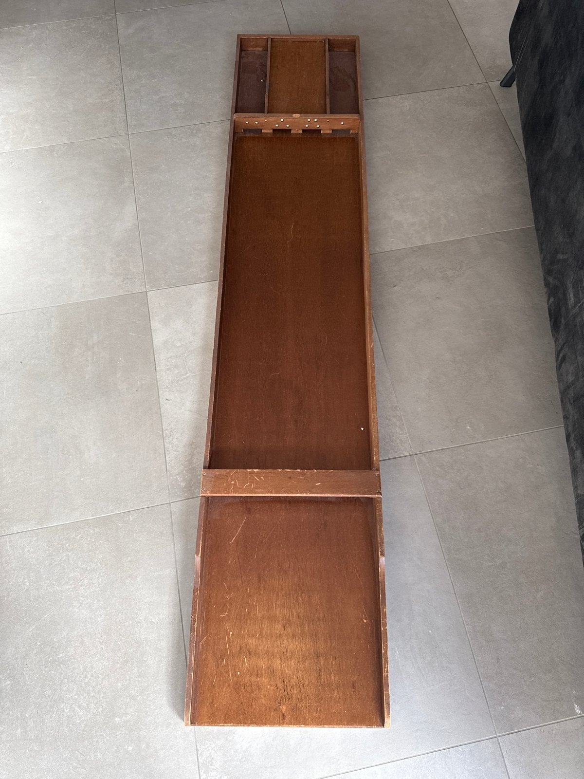 Vintage Sjoelbak 200cm - Gebruikt met Karakter, Ophalen of Verzenden, Gebruikt