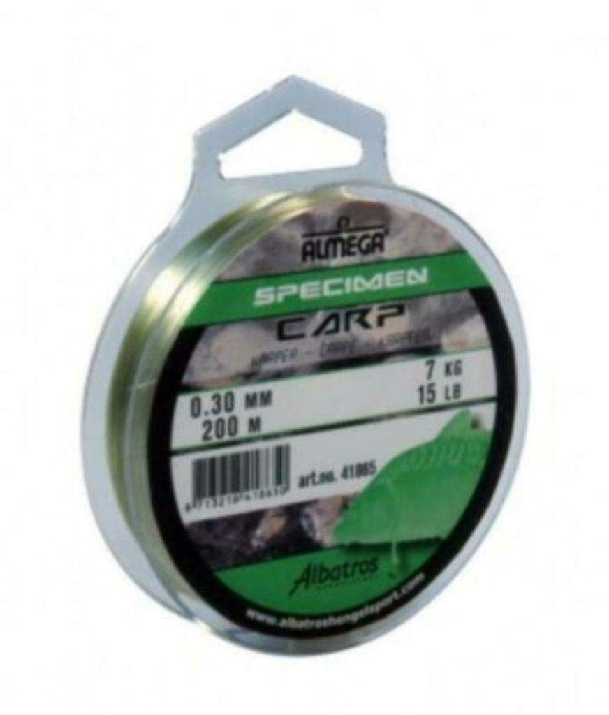 6 stuks Albatros Almega specimen carp / karper nylon 0,25mm, Watersport en Boten, Ophalen of Verzenden, Nieuw, Vislijn