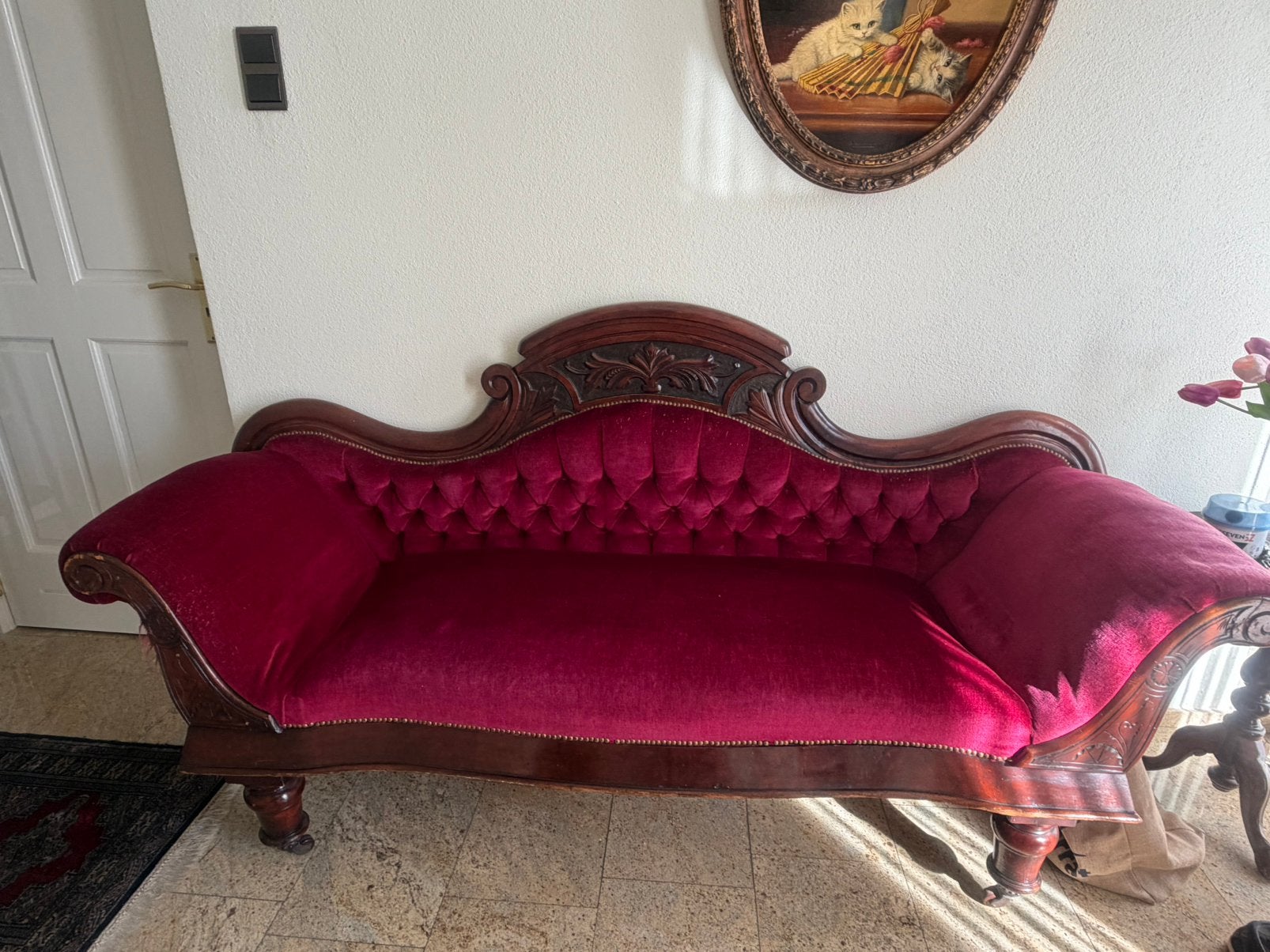 Te koop Engelse Victoriaanse sofa, Ophalen, Gebruikt, Engels Victoriaanse stijl, Driepersoons