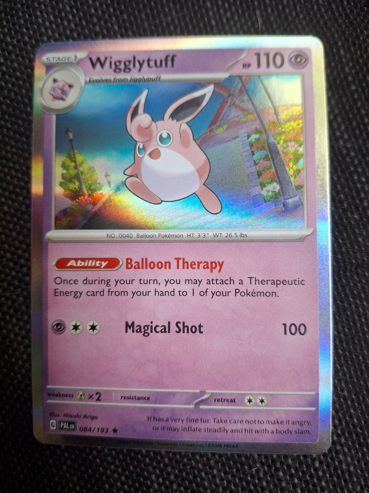 Wigglytuff 084/193 - Pokémon Kaart - Zo goed als nieuw, Ophalen of Verzenden, Gebruikt, Losse kaart, Foil