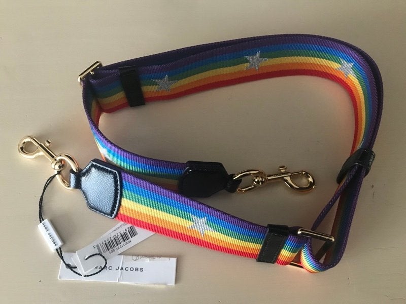 Marc Jacobs schouderriem rainbow band strepen met leer, Sieraden, Tassen en Uiterlijk, Tassen | Schoudertassen, Nieuw, Overige merken