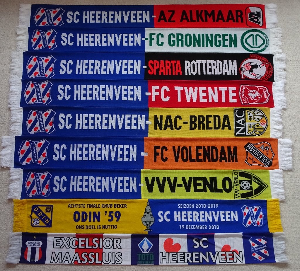 wedstrijdsjaals sc Heerenveen, Ophalen of Verzenden, Zo goed als nieuw, Overige binnenlandse clubs, Vaantje of Sjaal