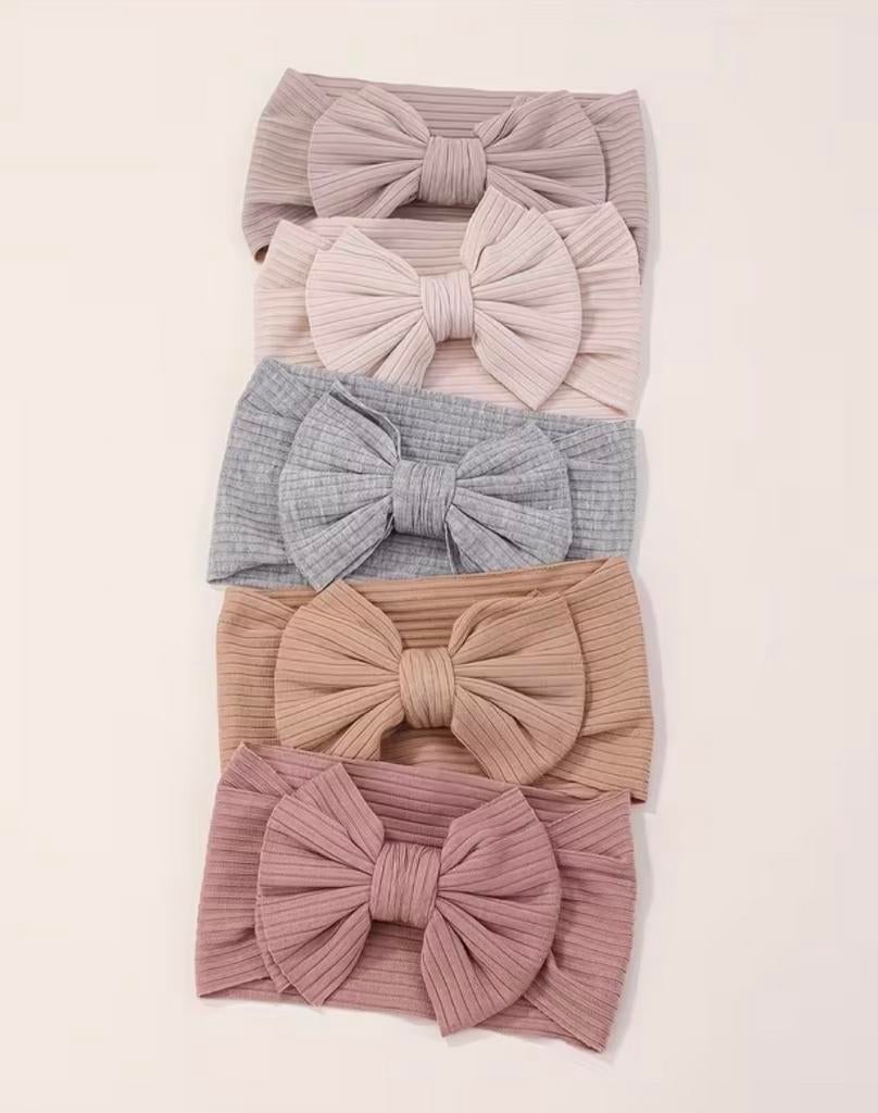 Set van 5 zachte baby haarbandjes met strik, Ophalen of Verzenden, Nieuw