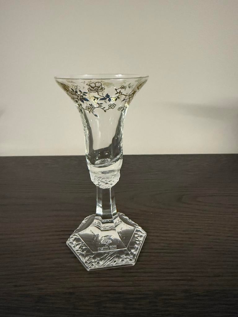 Rosenthal Classic Rose Glazen Kandelaar met Bloemmotief, Antiek en Kunst, Ophalen of Verzenden, Glas