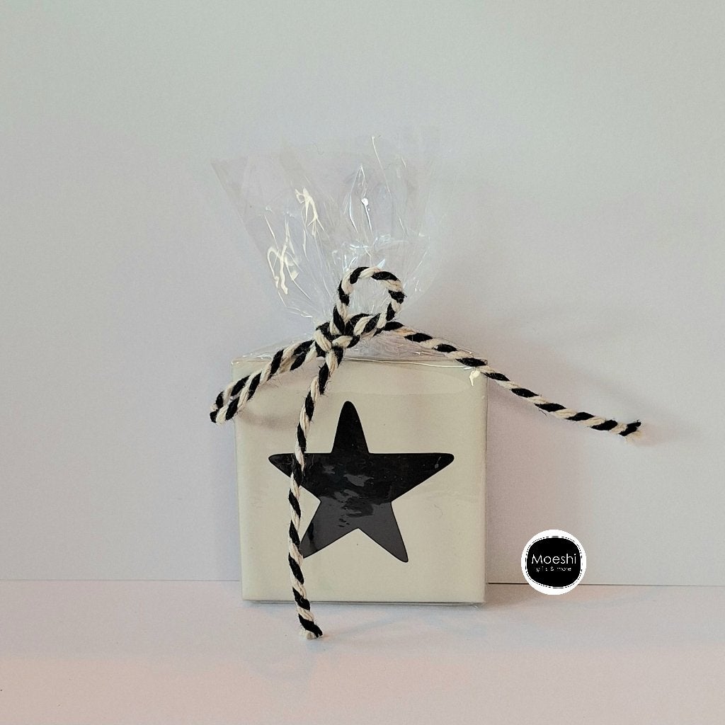 Ster – Handgemaakte tegel | 5x5 cm | Cadeautje, Steen/keramiek, Ophalen of Verzenden, Wit, Nieuw
