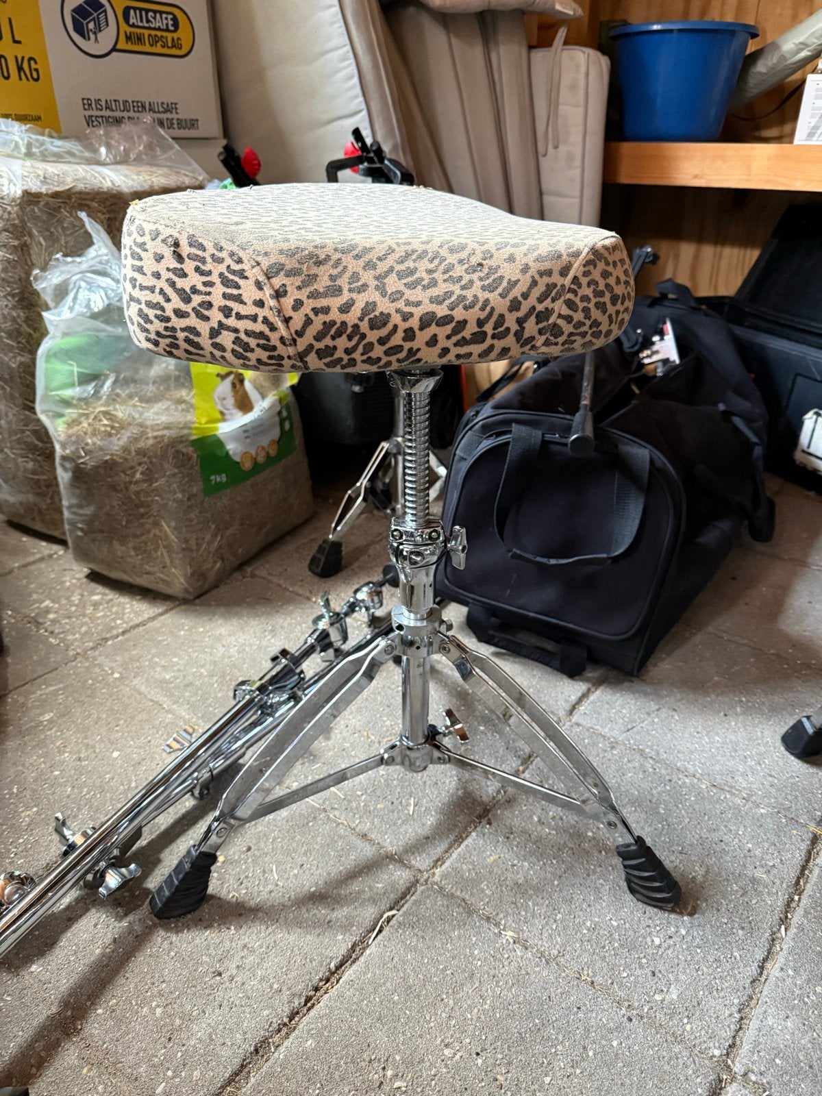 Mapex drumkruk met luipaardprint zitting, Muziek en Instrumenten, Ophalen of Verzenden, Gebruikt, Overige merken