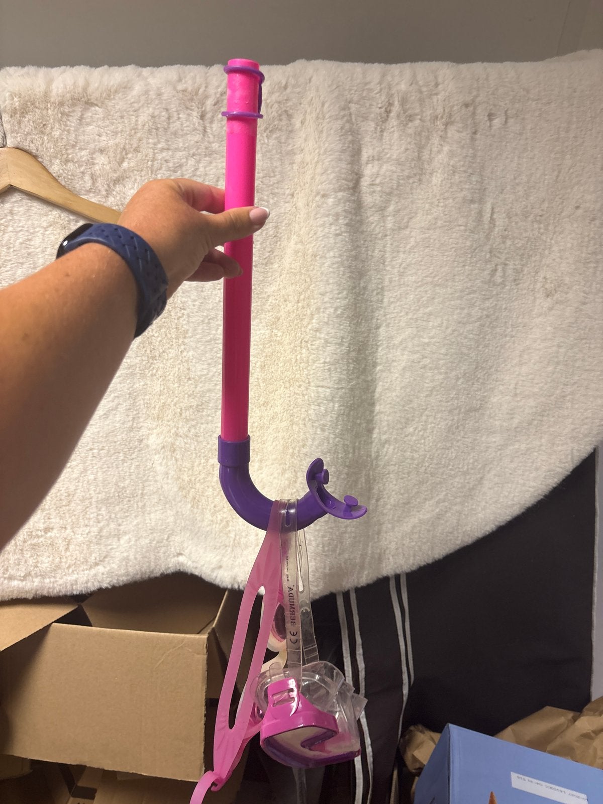 Roze snorkelset voor kinderen, Ophalen of Verzenden, Gebruikt, Snorkelset