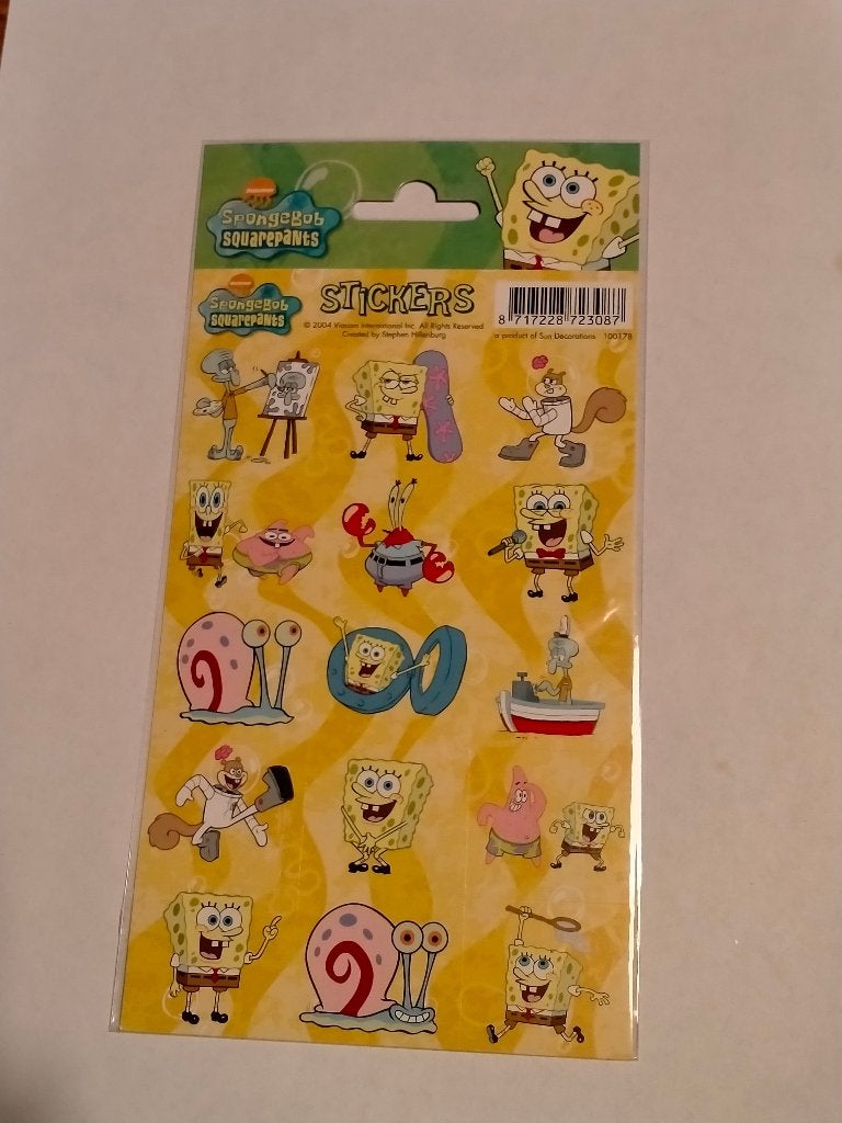 Spongebob Squarepants stickers stickervel strip tv tekenfilm, Verzamelen, Verzenden, Zo goed als nieuw, Strip of Tekenfilm