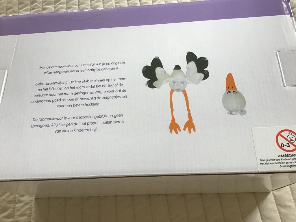 Geboorte ooievaar voor op het raam., Ophalen of Verzenden, Zo goed als nieuw, Geboortebord