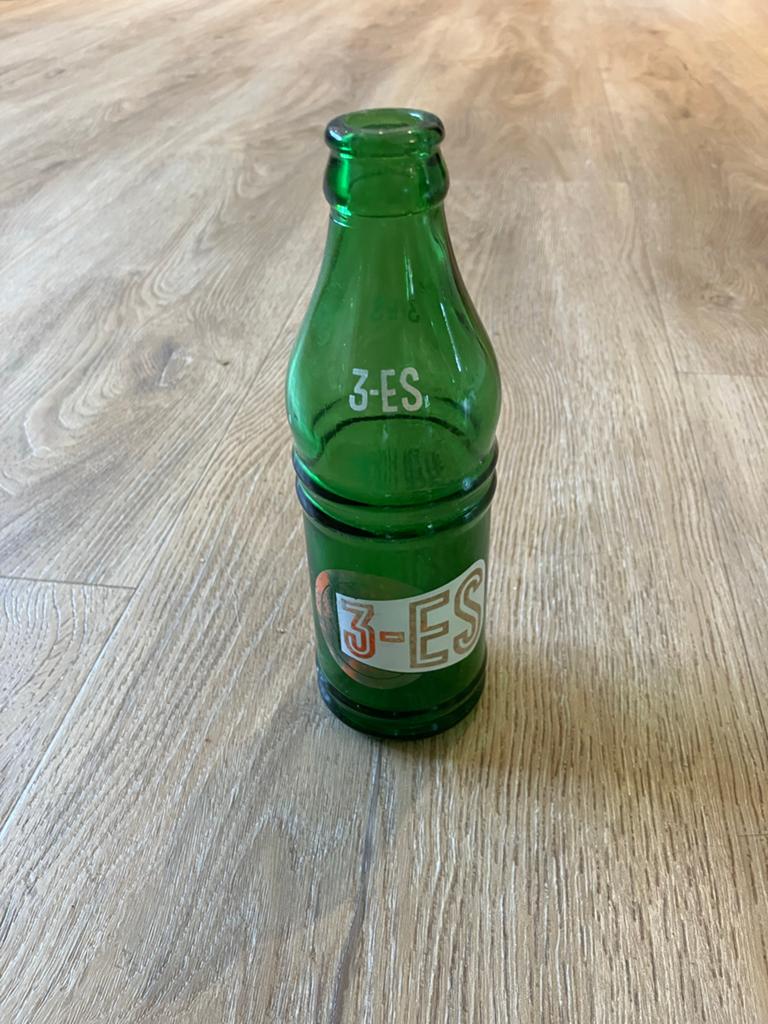 Vintage 3-ES Vruchten Limonade Fles - Groen Glas, Ophalen