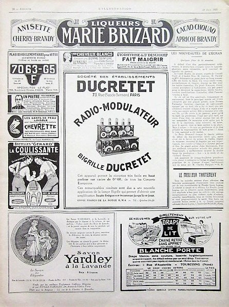 6 bladzijden vintage advertenties reclames uit 1925-1926, Ophalen of Verzenden, Gebruikt, Overige typen