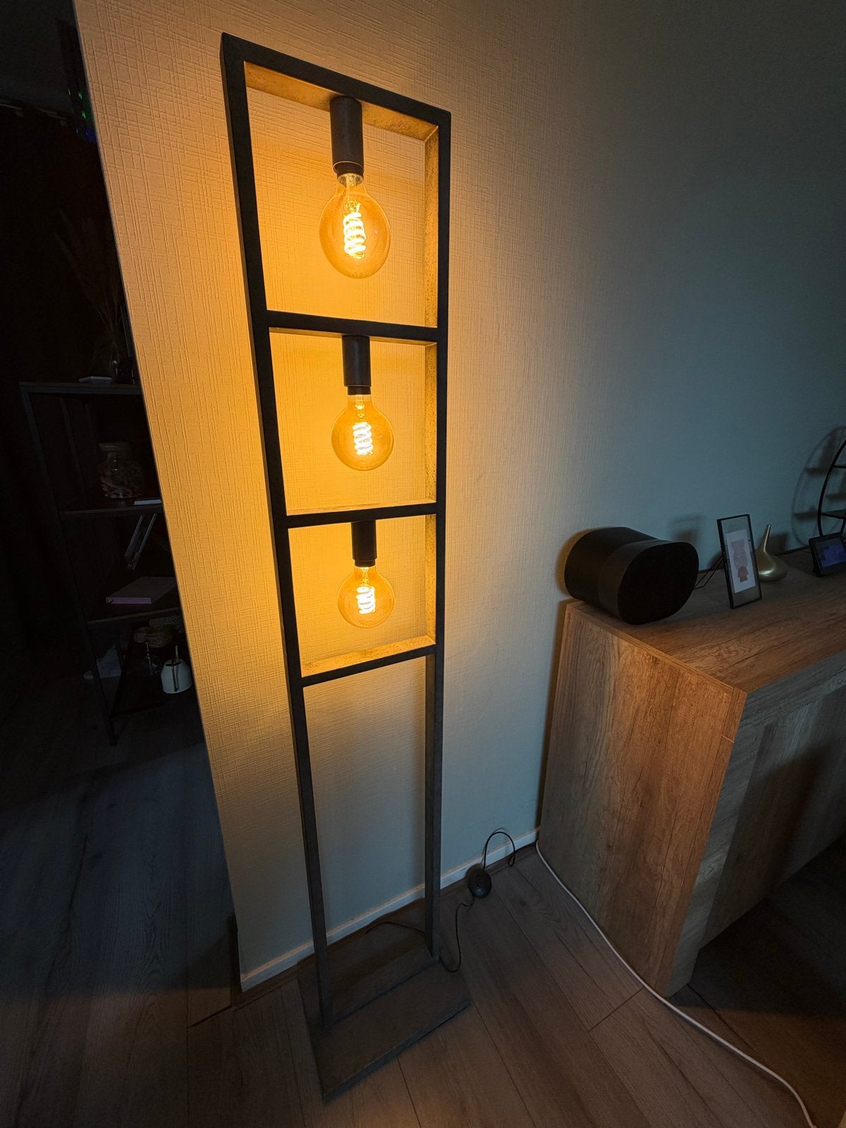 Moderne Vloerlamp met 3 PHILIPS HUE Edison LED Lampen, Ophalen, -, -, E27 (groot)