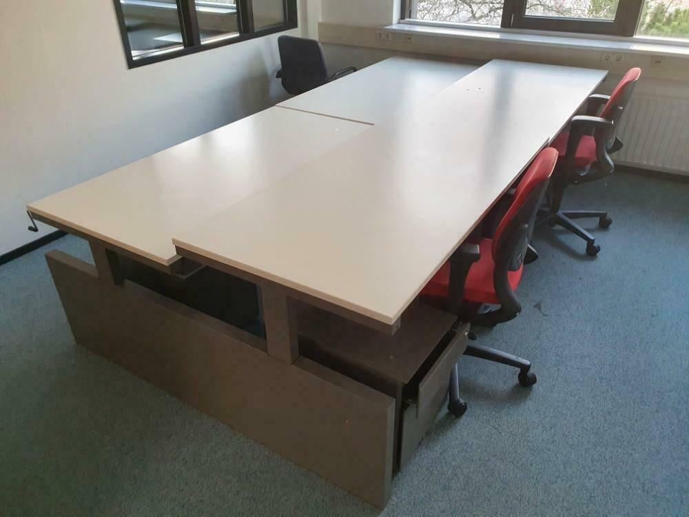 TDS Duo Slinger Duo Bureau Flex Werkplek Wit Slinger, Huis en Inrichting, Bureaus, Postbus, In hoogte verstelbaar, Ophalen of Verzenden