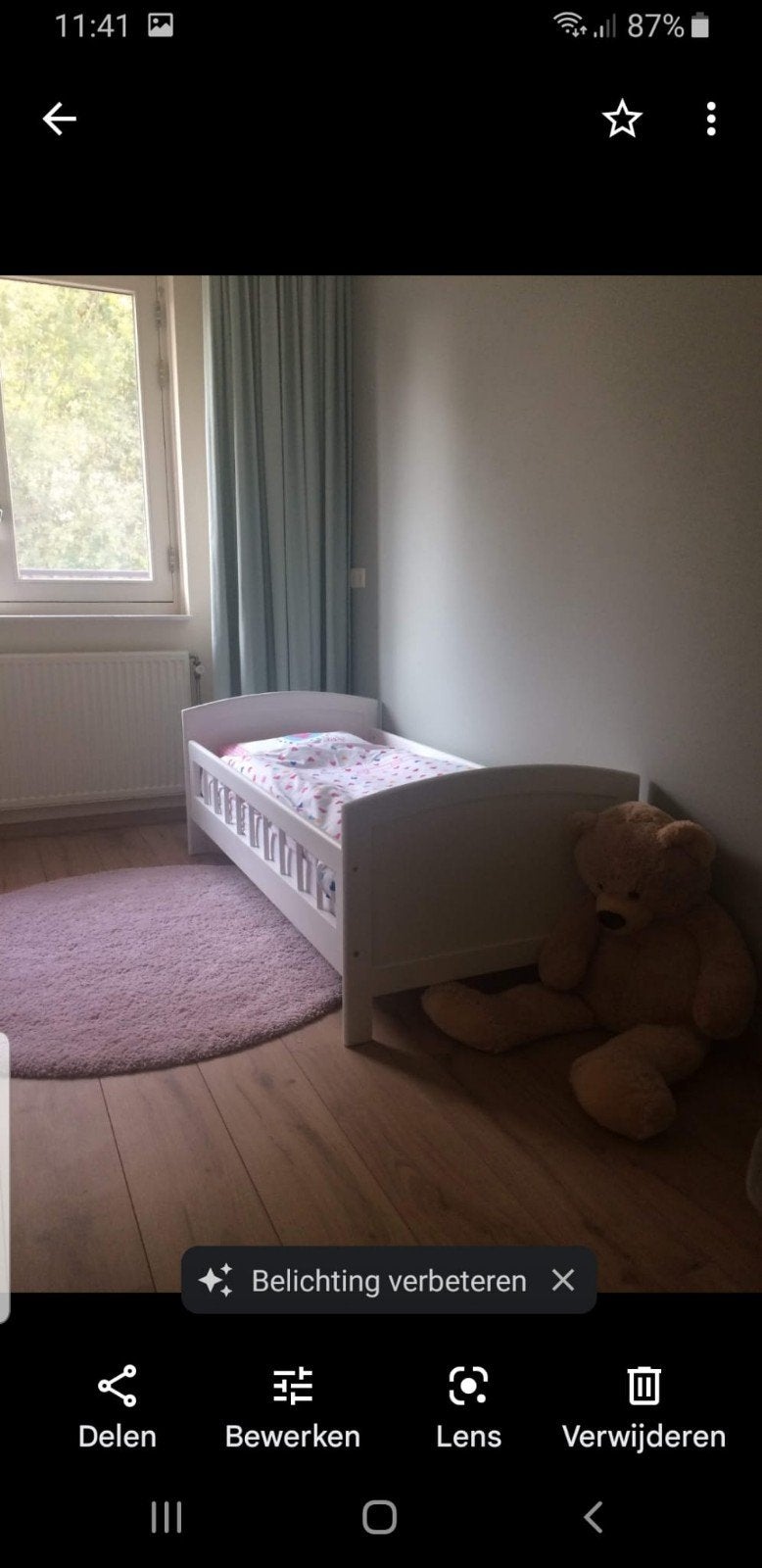 Wit peuterbed met lattenbodem, Ophalen, Gebruikt, Ledikant