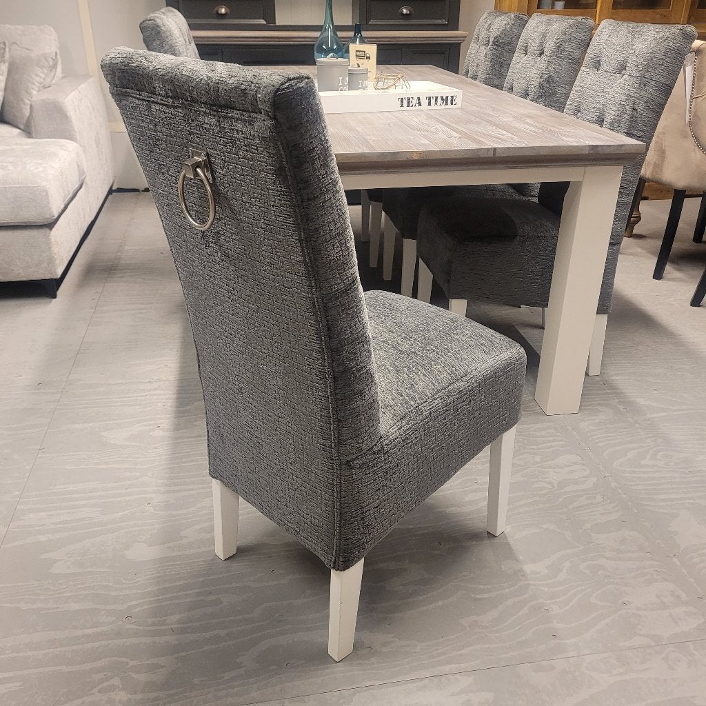 VOORRAAD 6 Landelijke Eetkamerstoelen Donella Antraciet (20, Nieuw, Ophalen of Verzenden, Landelijke eetkamerstoelen Donella Stof Antraciet Fusion