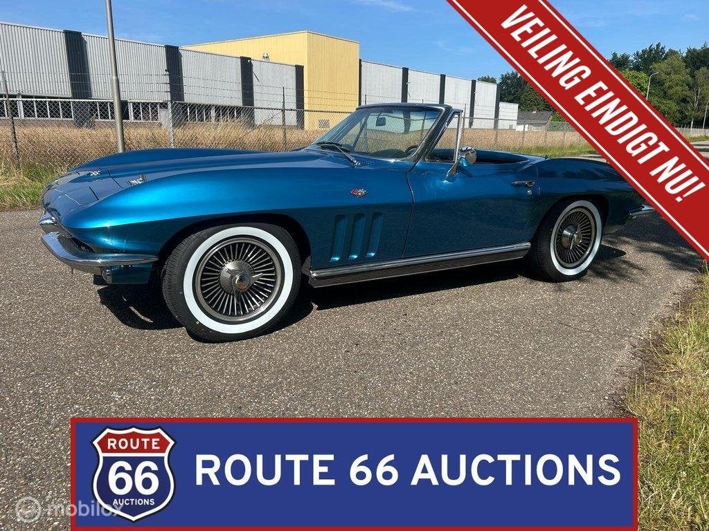 Chevrolet Corvette C2 Sting Ray | 1966 | Route 66 Auctions, Auto's, Overige carrosserieën, Chevrolet, Zwart, Bedrijf