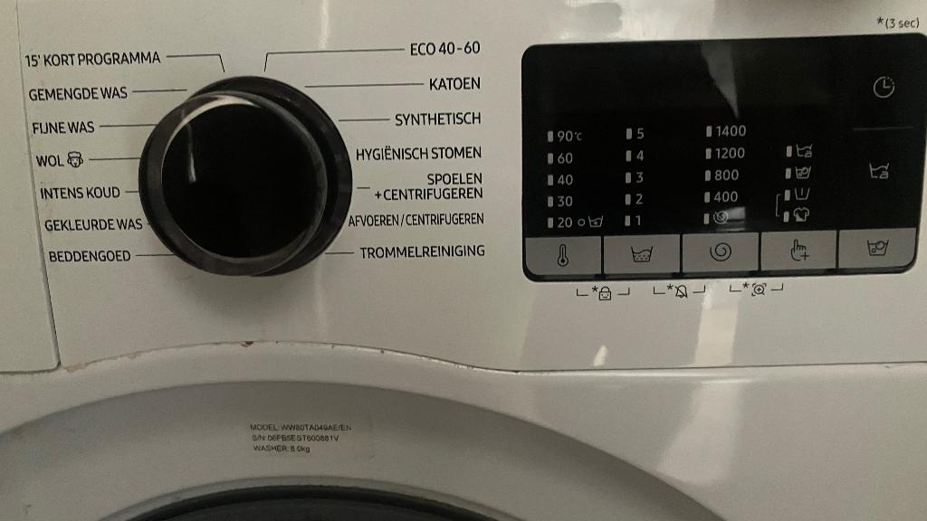 Samsung WW80TA049AE EcoBubble, Ophalen, Gebruikt, Wolwasprogramma, Voorlader