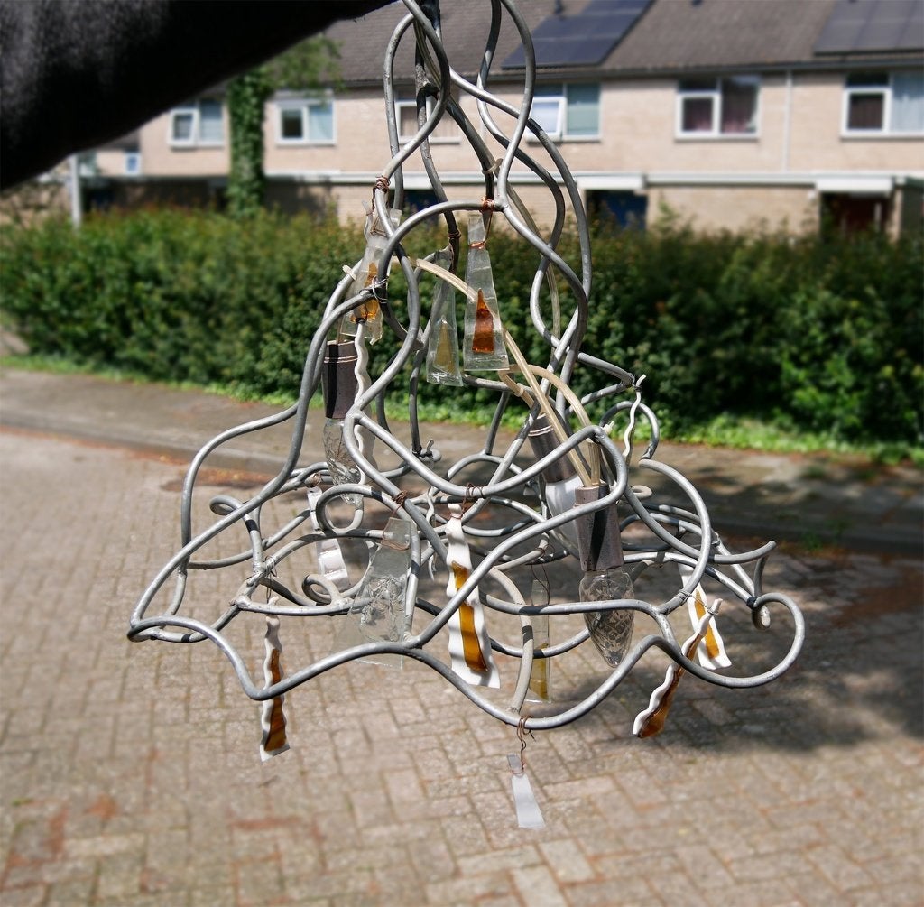 Handgemaakte metalen kroonluchter - verzinkt/gegalvasineerd, Ophalen