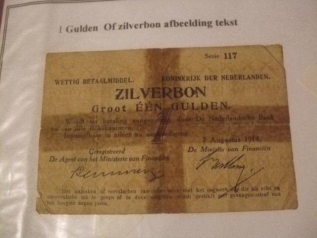 Zilverbon 1914, Verzenden, 1 gulden