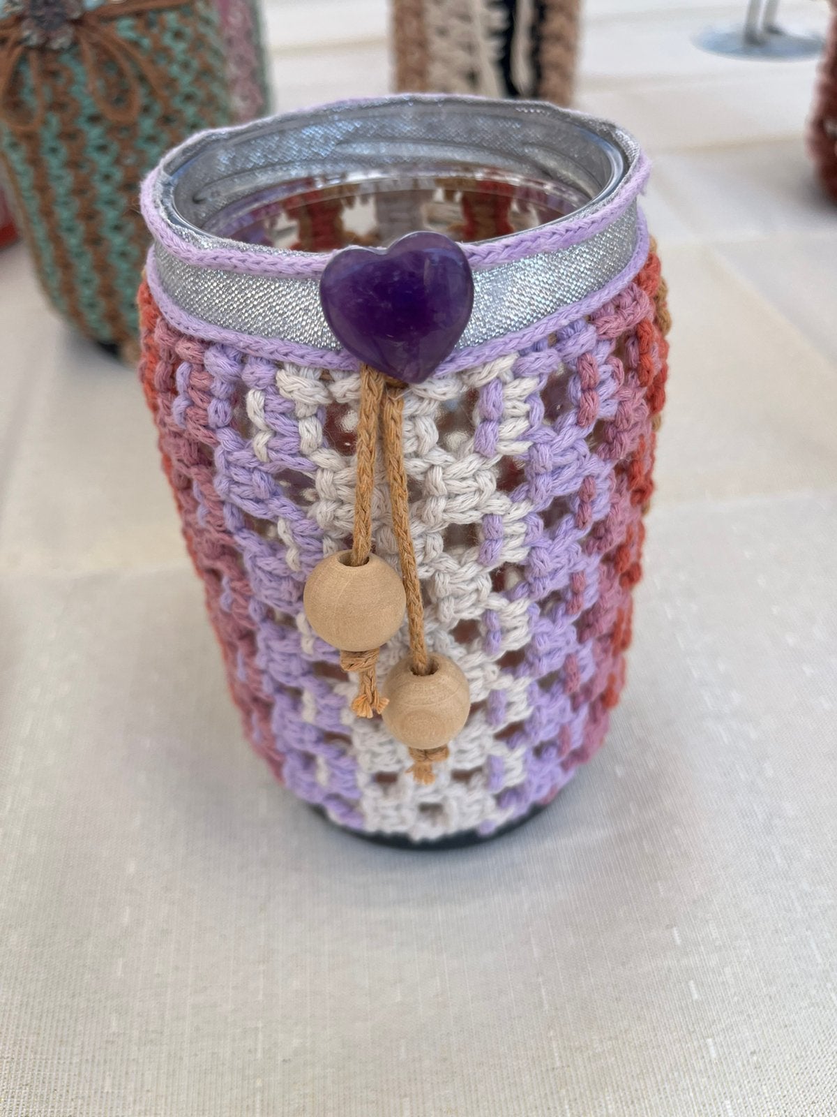 Waxinelichtje Macramé, Overige materialen, Overige kleuren, Verzenden, Nieuw