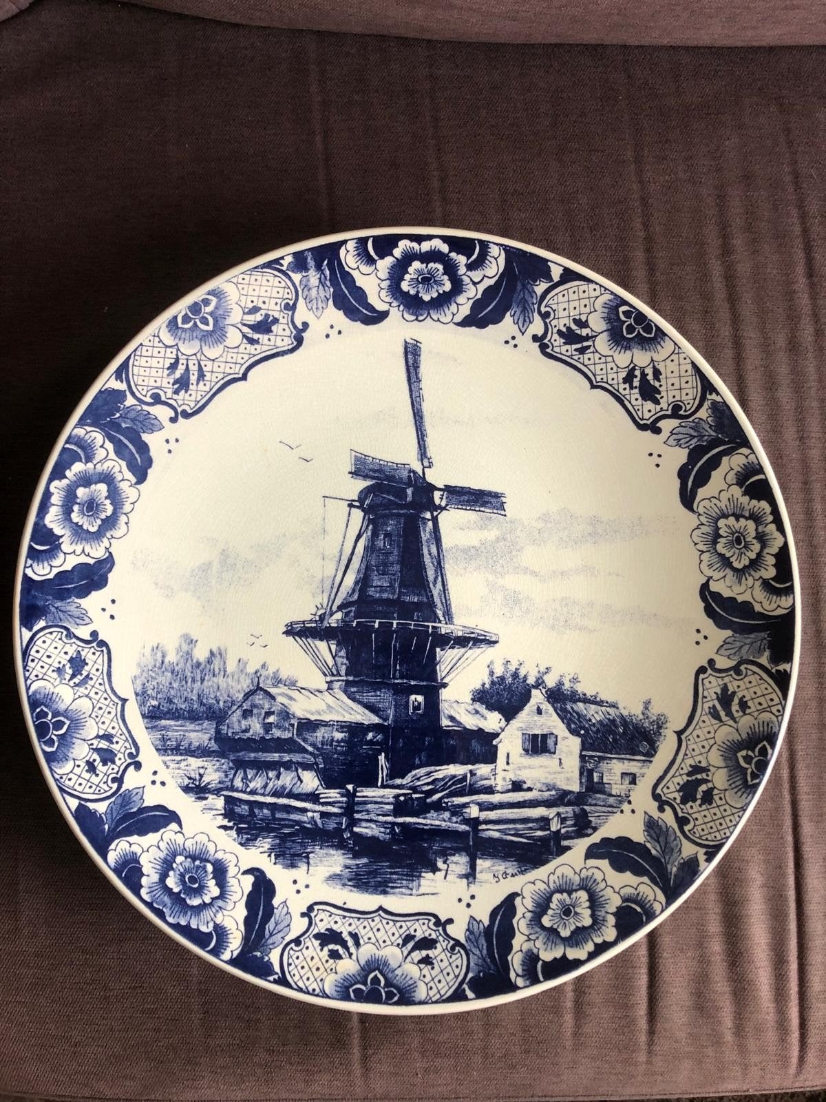 Origineel Delfts Blauw Chemkefa Wandbord Molen Decor, Antiek en Kunst, Ophalen of Verzenden