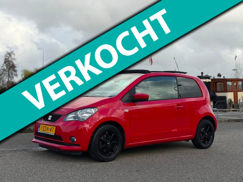 Seat Mii 1.0 Style Chic 1E EIG PANO CRUISE DEALER ONDERHOUDE, Auto's, Seat, Euro 5, Stof, Gebruikt, Zwart