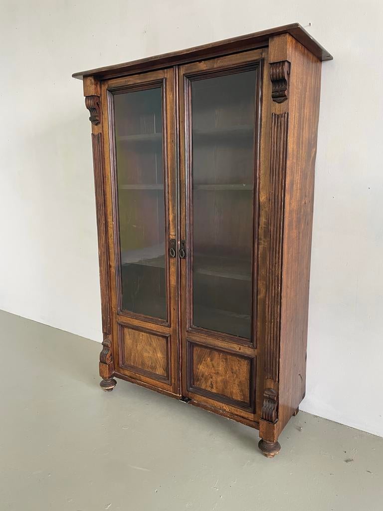 Charmant antiek Louis Philippe servieskast/boekenkast, Antiek en Kunst, Ophalen