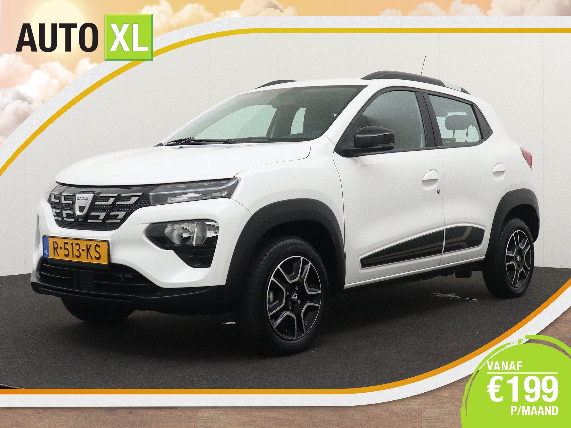 Dacia Spring Comfort 27 kWh (93%SOH) Half-Leder DAB LED 14'L, Gebruikt, 230 km, Wit, Te koop