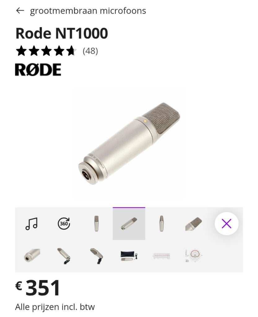 Microfoon Røde, Muziek en Instrumenten, Ophalen of Verzenden, Nieuw, Studiomicrofoon