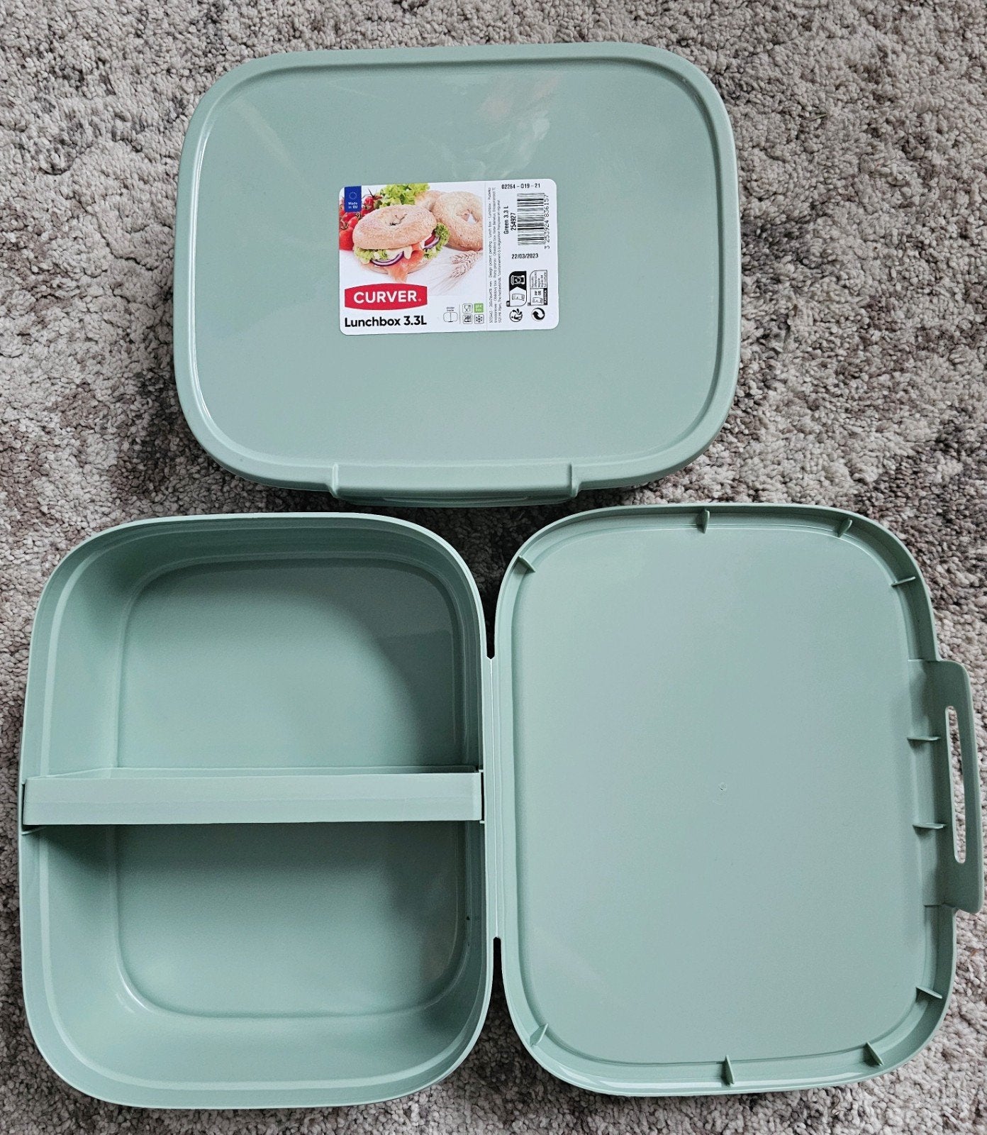 2x Curver Groene Lunchbox 3.3L met Scheidingswand - Nieuw, Groen, Kunststof, Nieuw, Ophalen of Verzenden