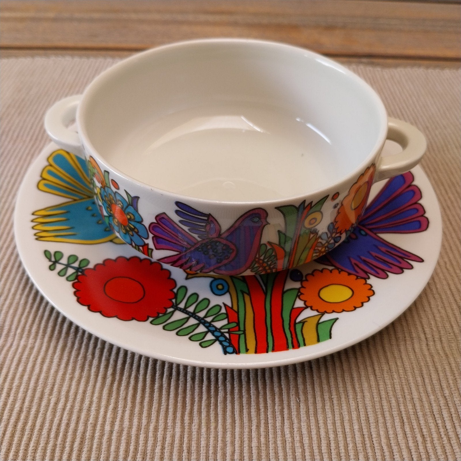 Acapulco soepkom met bord Villeroy & Boch Retro, Ophalen of Verzenden, Zo goed als nieuw, Kom(men), Overige stijlen