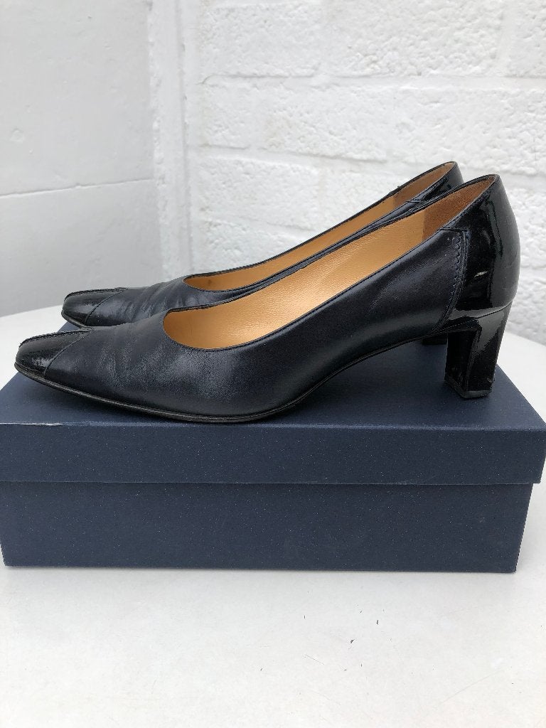 Mauro Teci donkerblauwe kalfsleren schoenen m/hak, maat 37,5, Mauro Teci, Schoenen met lage hakken, Blauw, Ophalen of Verzenden