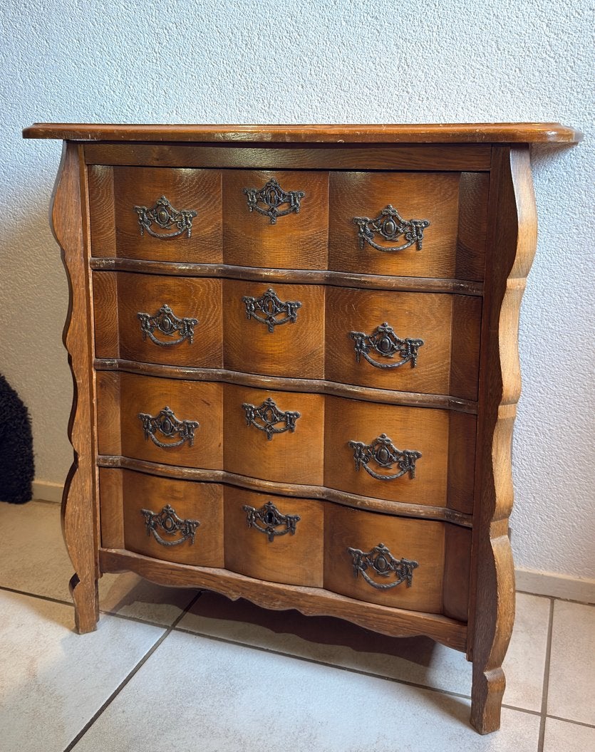Antieke ladekast met 4 lades - massief hout, Ophalen