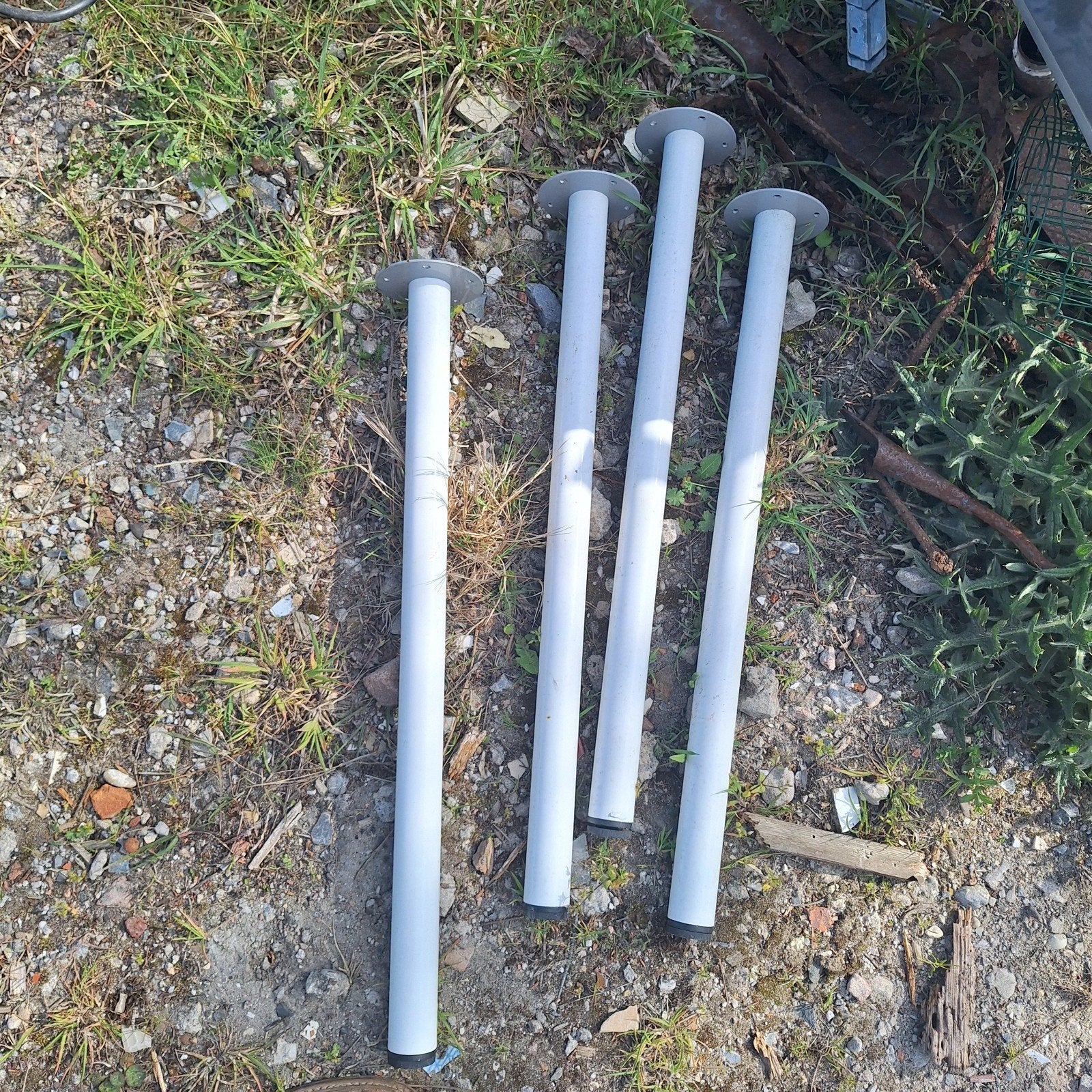 Set van 4 metalen tafelpoten, grijs, Tafelpoot, Minder dan 50 cm, Gebruikt, Minder dan 50 cm