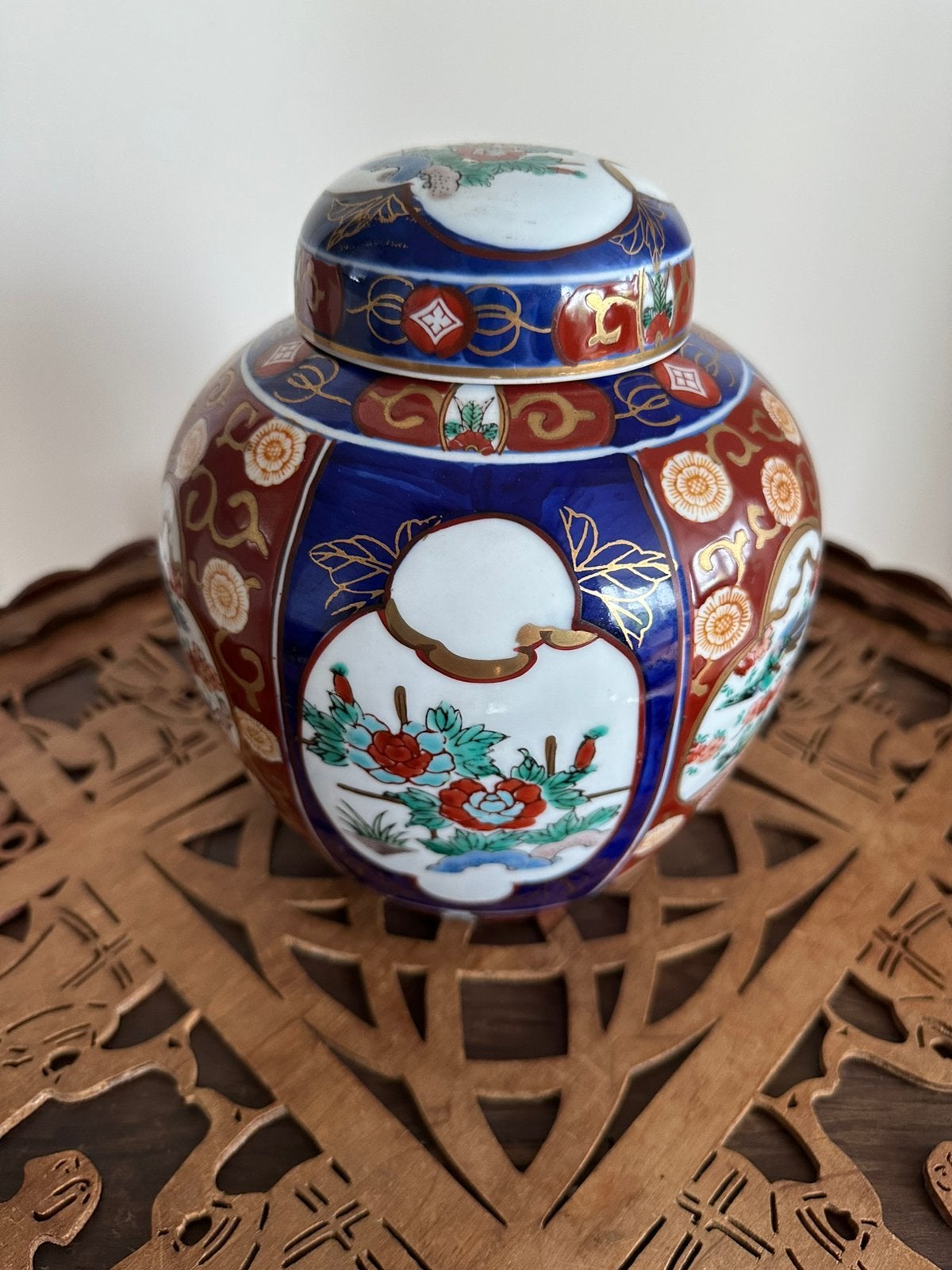 Brocante Imari gemberpot groot, Ophalen of Verzenden