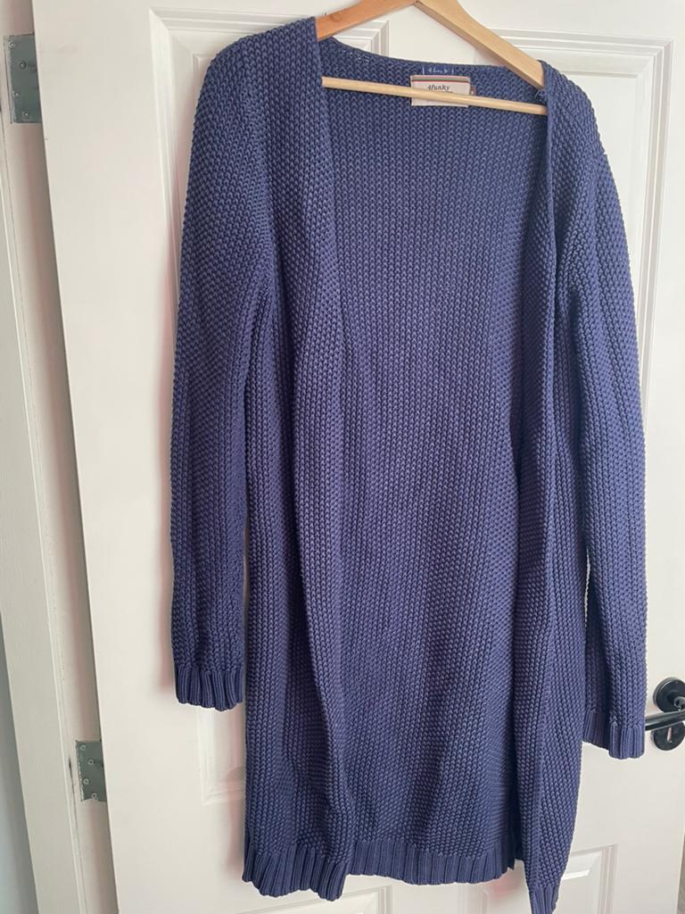 4ff 4funkyflavours lang blauw vest maat M/L, Ophalen of Verzenden, Zo goed als nieuw, Maat 38/40 (M), Blauw